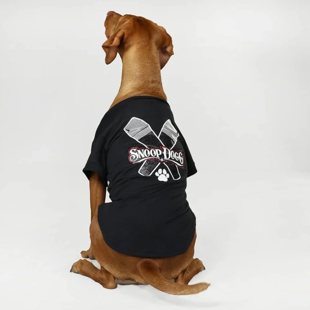 NEW Snoop Dogg Deluxe T-shirt size L, w/Mic Drop graphic w/glitter & rhinestones